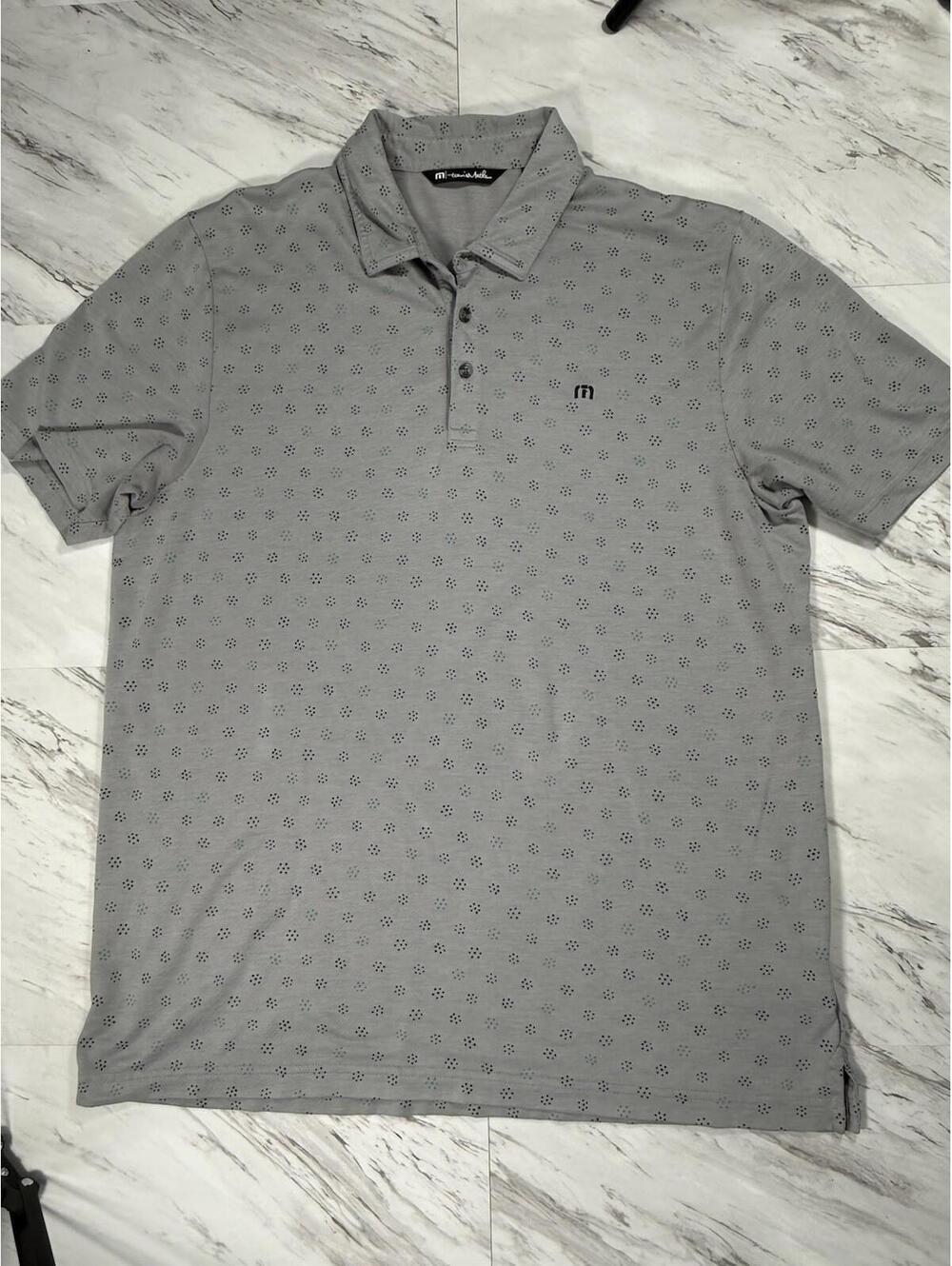 TravisMathew Golf Polo Gray Micro Dot Shirt – Size XL #8